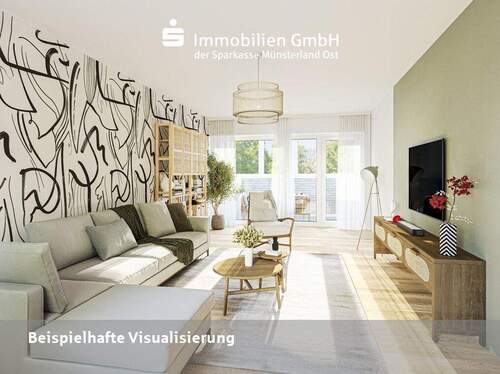 Wohnzimmer - Etagenwohnung mit 71,00 m² in Ahlen zum Kaufen