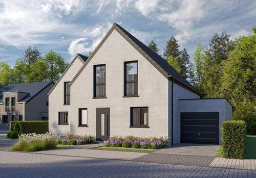 Straßenansicht - Modern wohnen: Doppelhaushälfte mit Garage im Neubaugebiet 'Im Pesch'