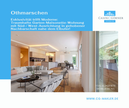 Titelbild - Exklusivität trifft Moderne: Garten-Maisonette-Wohnung in gehobener Nachbarschaft nahe Elbufer!