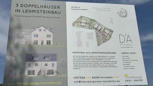 Vertriebsschild Starnberg - Doppelhaushälfte mit 158,00 m&sup2; in Starnberg zum Kaufen