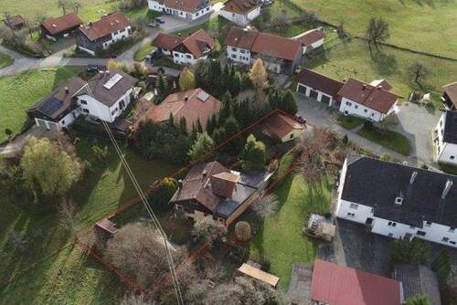 Luftbild II mit Grenzverlauf - 4 Zimmer Einfamilienhaus zum Kaufen in Wessobrunn-Haid