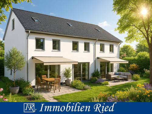 Hausansicht - Neubau-Haus zum Wohnungspreis: Schlüsselfertiges Reiheneckhaus in ruhiger Lage in München-Allach