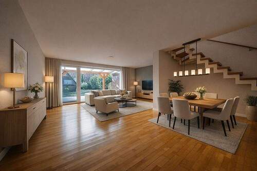 Wohn-Esszimmer-2_gestaged - 4 Zimmer Reihenmittelhaus in Elmshorn