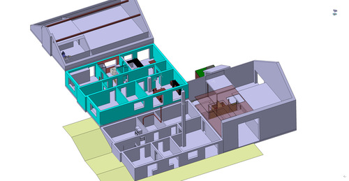CAD-Plan Wohnhaus+Pferdestall - 