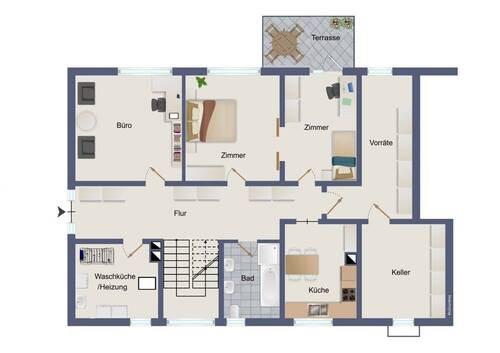 EG - Repräsentativ, ruhig, außergewöhnlich - Wohnen im Raumkönig von Grünwettersbach!