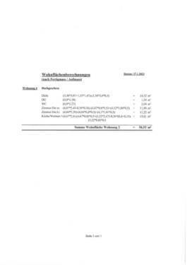 Wohnflächenberechnung - 1 Zimmer Mehrfamilienhaus, Wohnhaus in Pfronten