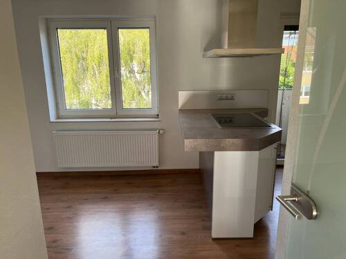 Zugang zur Wohnküche - Gärten bei Wöhrd – eine ideale Lage! Sehr schöne 2 Zimmer-Wohnung im 4. OG mit Küchenbalkon zum Innenhof und Einbauküche