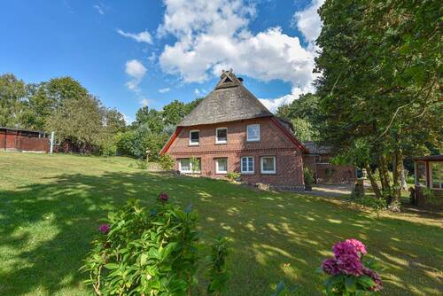 weitläufige Garten mit Obstbäumen, Pflanzen und Sträucher - 