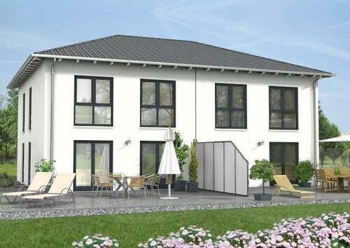 DH Villa Terrasse mit Wand schräg.jpg - 4 Zimmer Mehrfamilienhaus, Wohnhaus zum Kaufen in Blankenfelde-Mahlow