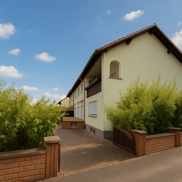 Seitenansicht mit Blick zumHof - 8 Zimmer Mehrfamilienhaus, Wohnhaus zum Kaufen in Ramstein-Miesenbach