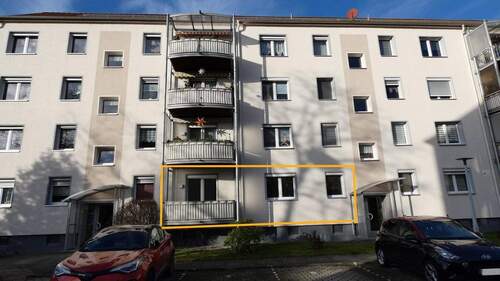 Lage der Wohnung in Hochparterre - 3 Zimmer Etagenwohnung zum Kaufen in Hoyerswerda