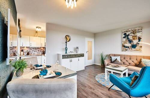 Wohnzimmer & Küche - 2 Zimmer Etagenwohnung in Wenningstedt-Braderup (Sylt)