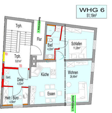 Wohnung 6, 2. OG - 