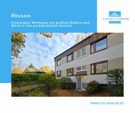 Titelbild - Endetagen-Wohnung mit großem Balkon + Blick in den parkähnlichen Garten!