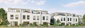 Südansicht mit Garten und Dachterrasse - Reihenhaus mit Garten & Dachterrasse – sofort zur Miete oder zum Kauf verfügbar inkl. Carports