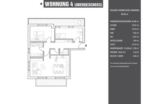 W04 - 3 Zimmer Etagenwohnung in Tegernheim