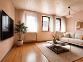 Musterbeispiel Wohnzimmer EG eingerichtet - 