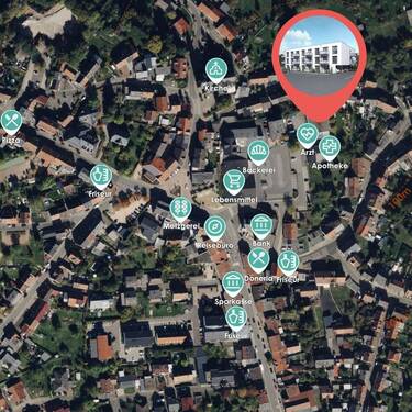 Schiffweiler Lage3 Satellit Kreise v2.jpg - 3 Zimmer Etagenwohnung in Schiffweiler