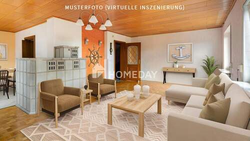 EG Wohnzimmer 1-Musterfoto (virtuelle Inszenierung)7 - Einfamilienhaus mit 181,00 m&sup2; in Sylt zum Kaufen