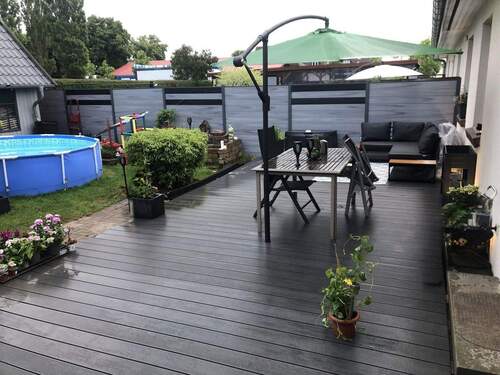 Terrasse noch ohne Überdachung - 