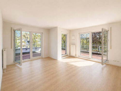 sanierter Wohnbereich KI-visualisiert - Terrassenwohnung mit 79,80 m&sup2; in Dresden zum Kaufen