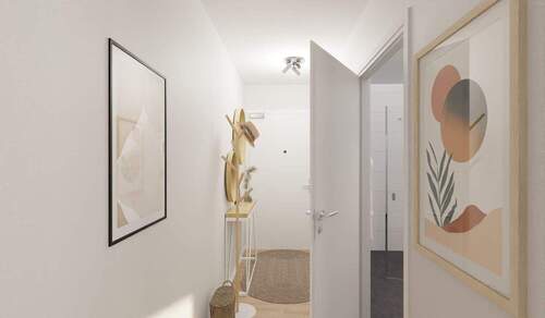 Im Flur empfangen Sie Ihre Gäste - Etagenwohnung mit 80,40 m&sup2; in Düsseldorf zum Kaufen