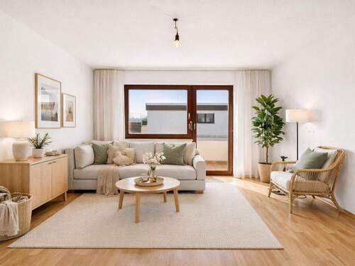 Wohnzimmer (Einrichtungsvorschlag) - Etagenwohnung mit 47,60 m&sup2; in Leinfelden-Echterdingen zum Kaufen