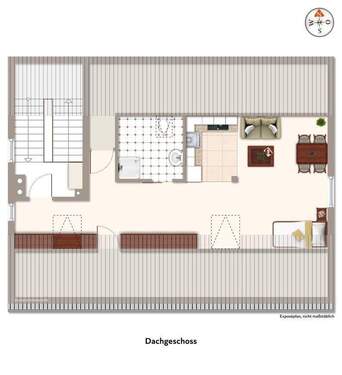 Kleine Wohnung im ausgebauten Dachgeschoss - 