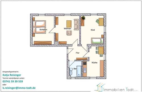 Zwickau, Agricolastr. 2, EG rechts - 3 Zimmer Etagenwohnung in Zwickau