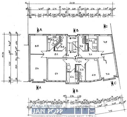 Etage bemaßt - 
