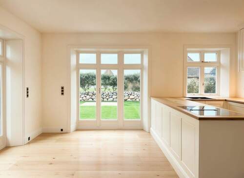 Wohn- Esszimmer mit Zugang zu den Terrassen Norden - Neue Fotos! Exklusives Neubau-Endhausteil in begehrter strandnaher Lage Wenningstedts (Haus C, Fewo)