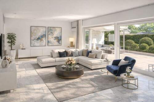 Wohnzimmer mit Gartenblick - 6 Zimmer Einfamilienhaus in Fröndenberg/Ruhr