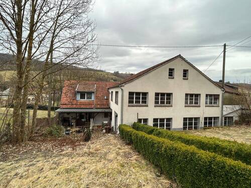 Rückansicht mit Gewerbe - 