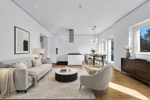 Wohn-/Essbereich (visualisiert) - Altbaucharme zum Verlieben: modern, energieeffizient und voller Licht