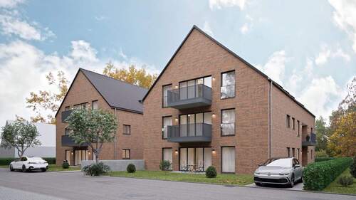 Ansicht Straßenseite - Neubau: Wohnung im 1. OG mit Aufzug nahe Dülmen-Zentrum