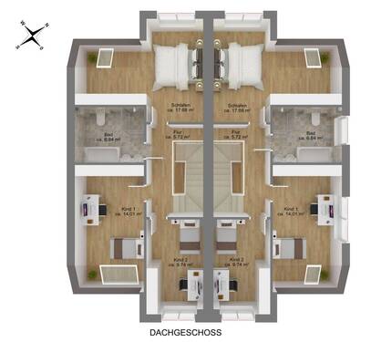 Dachgeschoss Variante 2 - 