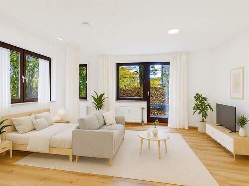 Wohn-/Schlafzimmer (Einrichtungsvorschlag) - 