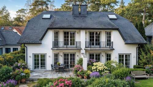 Visualisierung Rückansicht Wohnhaus - 6 Zimmer Doppelhaushälfte in Kleinmachnow
