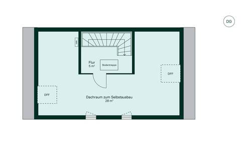 Geräumiges Dachgeschoss mit viel Stauraum - 