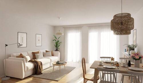 Lichtdurchfluteter Wohnbereich dank bodentiefer Fe - Reihenmittelhaus mit 141,60 m&sup2; in Frankfurt (Oder) zum Kaufen