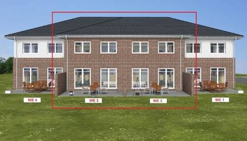 Ansicht Terrassen Pannkoken-Str.1313a1515a - 4 Zimmer Reihenmittelhaus zur Miete in Horneburg