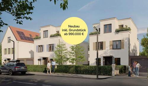 Energieeffiziente Häuser mit Wärmepumpe - Zuhause mit Garten, Terrasse und großer Dachterrasse