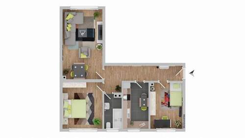 Beispielhaft möbliert - 