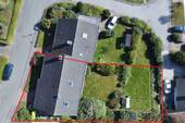 Aufsicht Grundstück umrandet - 5 Zimmer Doppelhaushälfte in Tecklenburg
