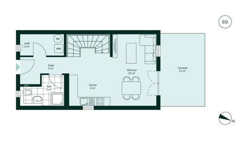 Großzügiges Erdgeschoss mit offener Küche - 
