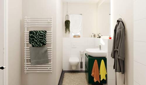 Modernes Tageslichtbad mit Dusche - 5 Zimmer Doppelhaushälfte zum Kaufen in Großpösna