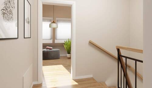 Heller und freundlicher Flur im Dachgeschoss - 