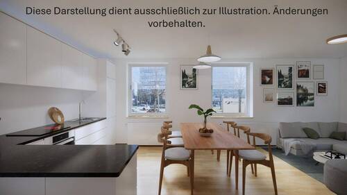 offene Küche und Wohnraum - Preisreduktion! Stilvolle, kernsanierte 4,5 Zi.-Hochpaterre-Wohnung