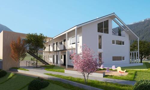 Ansicht Haus Süd rechts - Etagenwohnung mit 36,00 m&sup2; in Bayerisch Gmain zum Kaufen