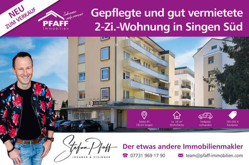 Titelbild - Zuhause ankommen in Singen-Süd in der Feldstr.! Gepflegte und gut vermietete 2 Zi.-Wohnung